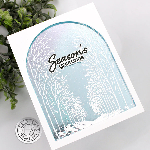 Hero Arts Snowy Night Letterpress + Foil Plate