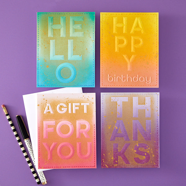 Beveled A Gift For You A2 Cardfront 3D Embossing Folder from the Beveled Sentiment A2 Cardfront Collection