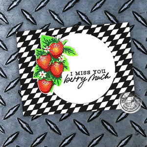Hero Arts Slanted Checkerboard Bold Prints Cling Rubber Stamp