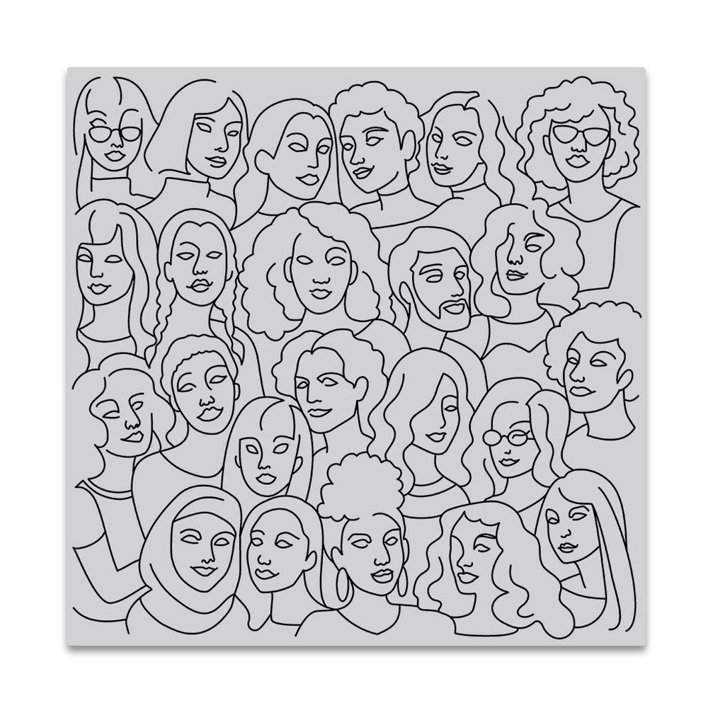 Hero Arts United People Bold Prints Cling Rubber Stamp