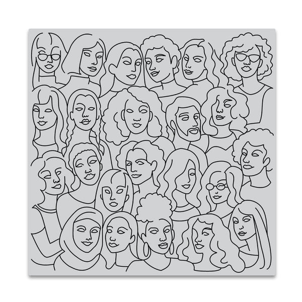 Hero Arts United People Bold Prints Cling Rubber Stamp