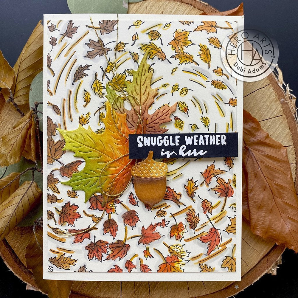 Hero Arts Leaves in the Wind Bold Prints Cling Rubber Stamp