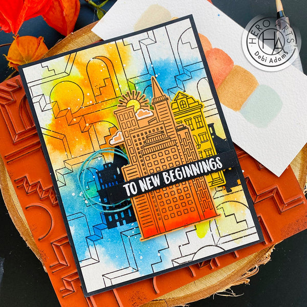 Hero Arts Geometric City Bold Prints Cling Rubber Stamp