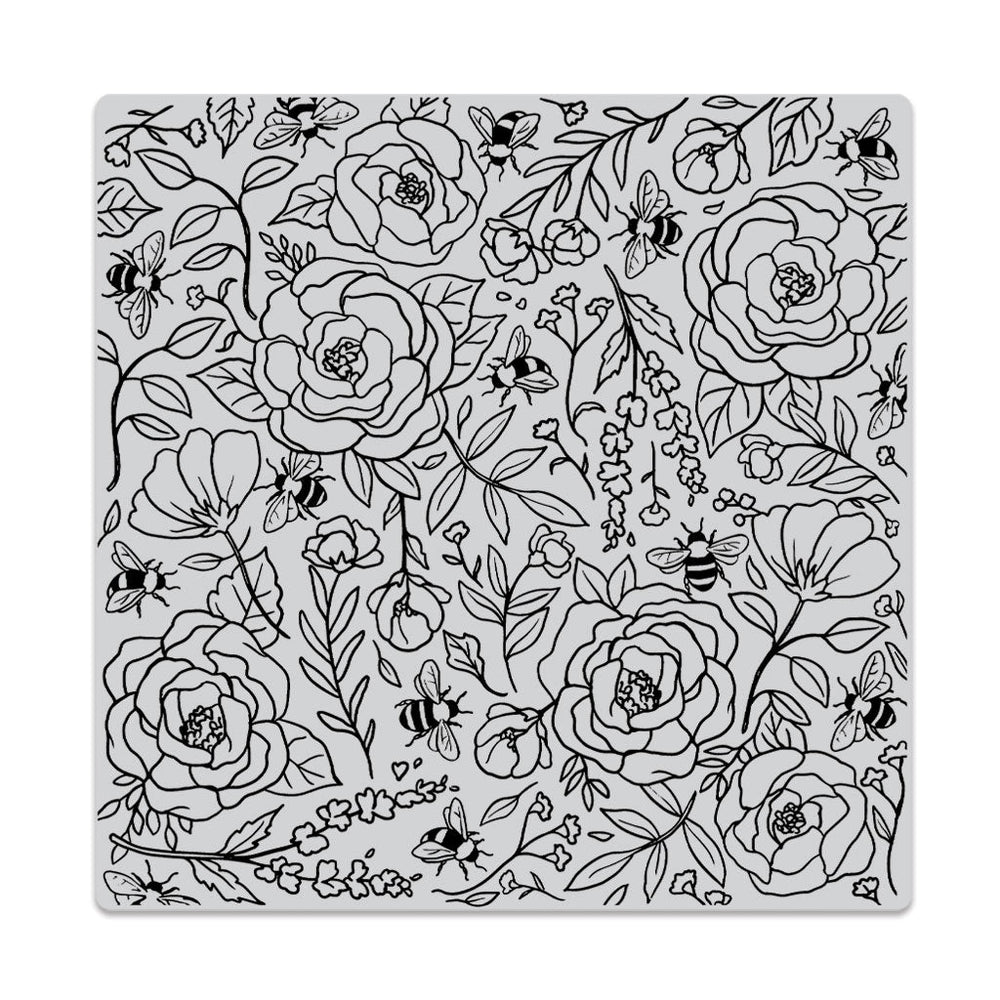 Hero Arts Flowers & Bees Bold Prints Cling Rubber Stamp