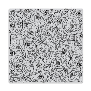 Hero Arts Flowers & Bees Bold Prints Cling Rubber Stamp