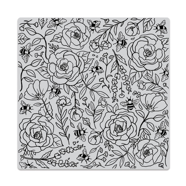Hero Arts Flowers & Bees Bold Prints Cling Rubber Stamp