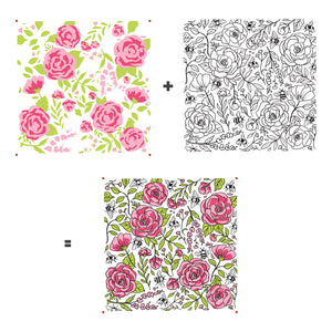 Hero Arts Flowers & Bees Bold Prints Cling Rubber Stamp