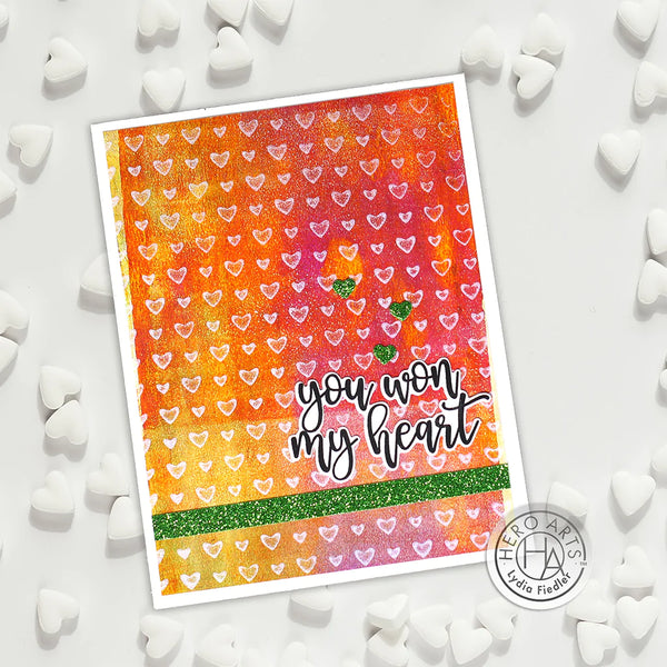 Hero Arts Mini Hearts Bold Prints Cling Rubber Stamp