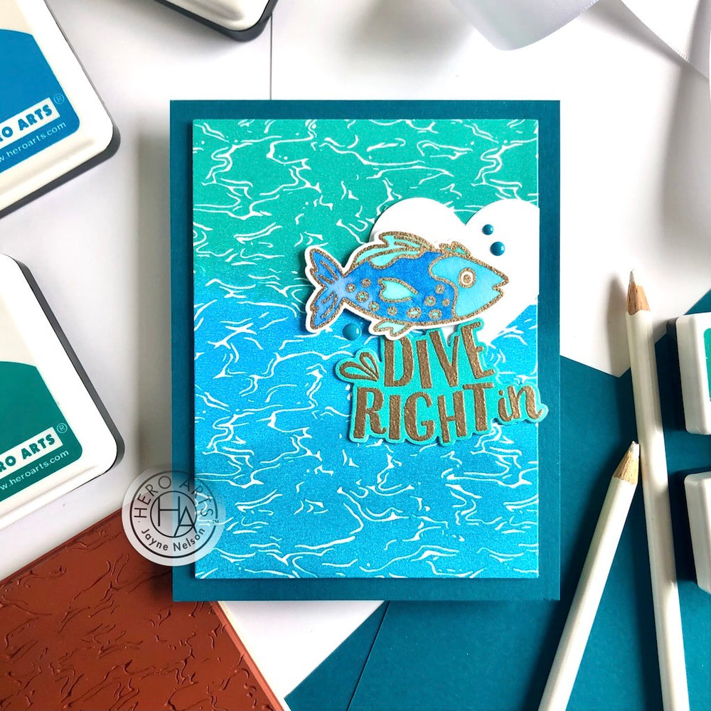 Hero Arts Aqua Texture Bold Prints Cling Rubber Stamp