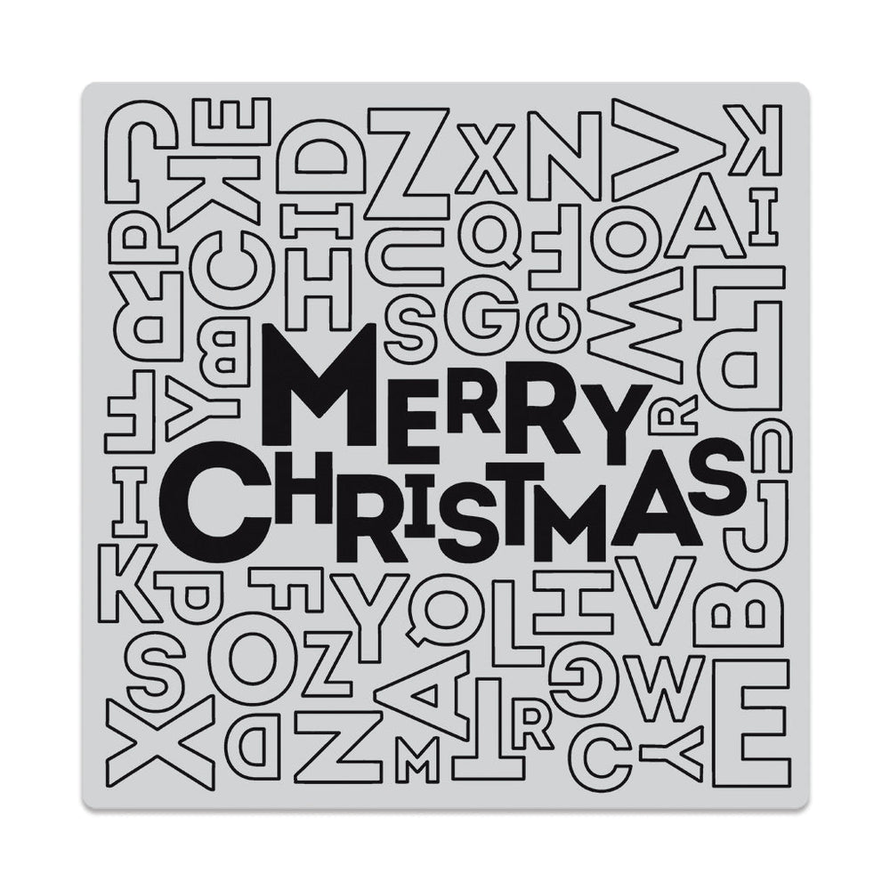 Hero Arts Merry Christmas Letter Bold Prints Cling Rubber Stamp