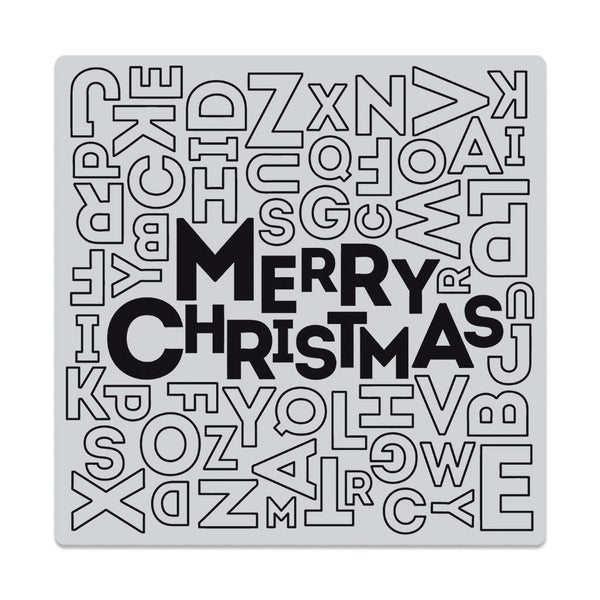 Hero Arts Merry Christmas Letter Bold Prints Cling Rubber Stamp