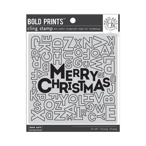 Hero Arts Merry Christmas Letter Bold Prints Cling Rubber Stamp