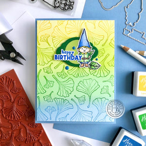 Hero Arts Ginkgo Leaves Pattern Bold Prints Cling Rubber Stamp