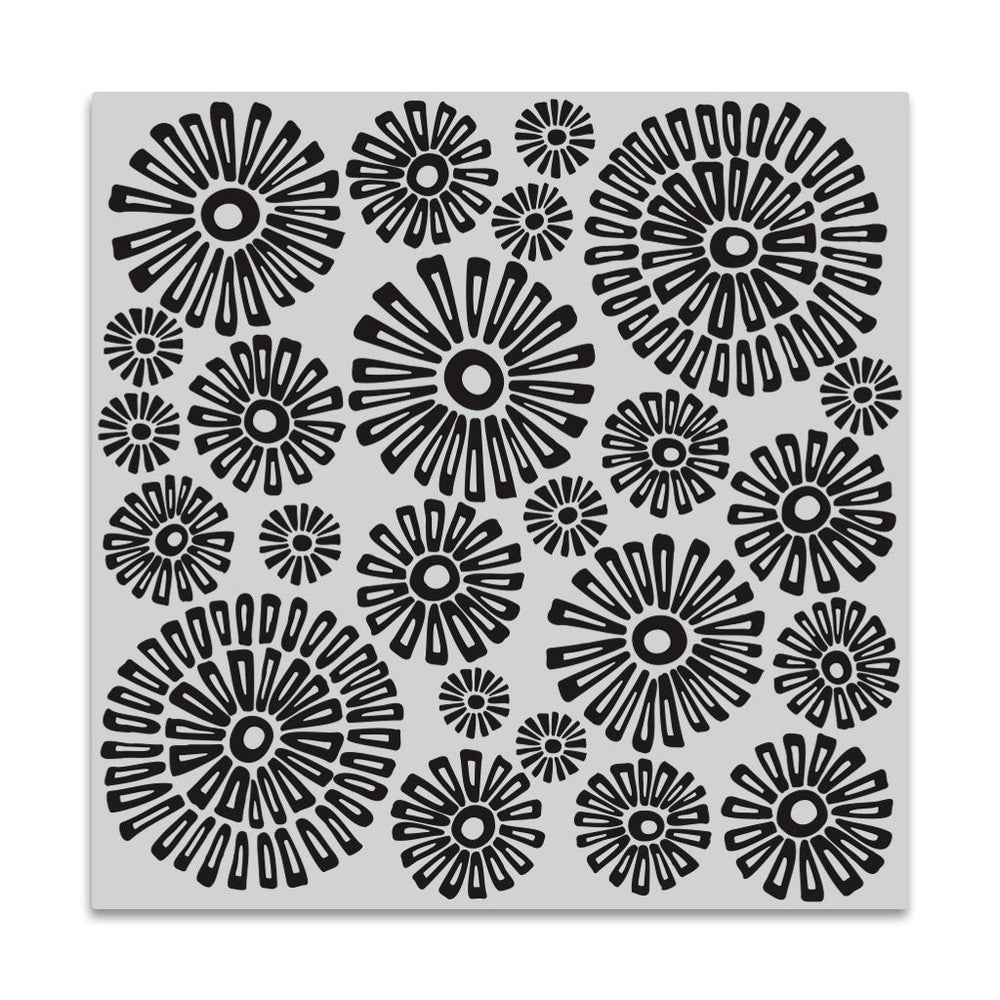 Hero Arts Sunburst Flowers Bold Prints Cling Rubber Stamp