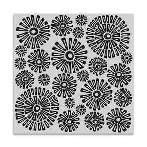 Hero Arts Sunburst Flowers Bold Prints Cling Rubber Stamp