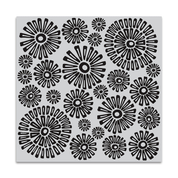 Hero Arts Sunburst Flowers Bold Prints Cling Rubber Stamp