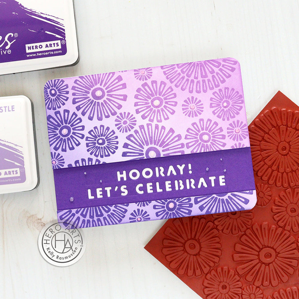 Hero Arts Sunburst Flowers Bold Prints Cling Rubber Stamp