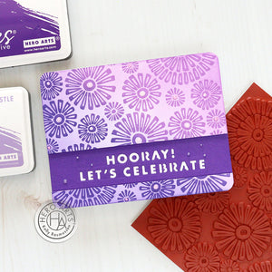 Hero Arts Sunburst Flowers Bold Prints Cling Rubber Stamp