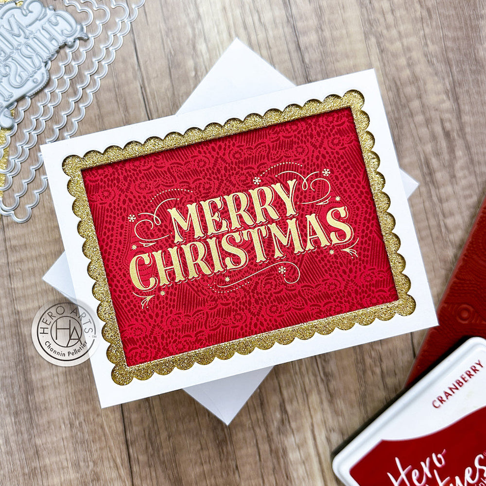 Hero Arts Merry Christmas Letterpress + Foil Plate
