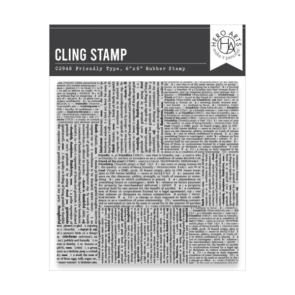 Hero Arts Friendly Type Cling Stamp