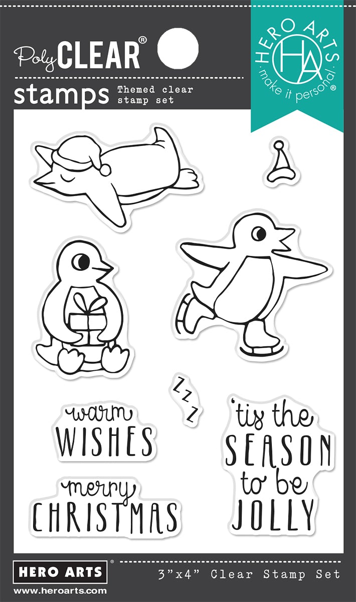 Hero Arts Warm Wishes Penguins Clear Stamps