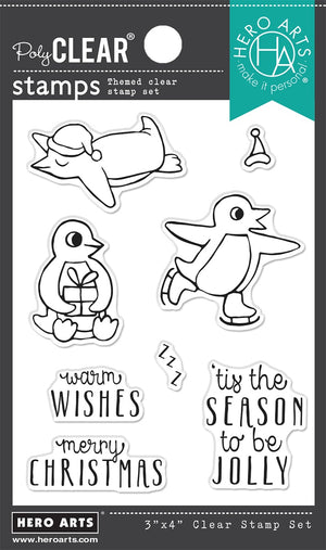 Hero Arts Warm Wishes Penguins Clear Stamps