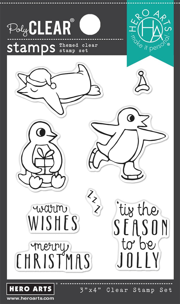 Hero Arts Warm Wishes Penguins Clear Stamps