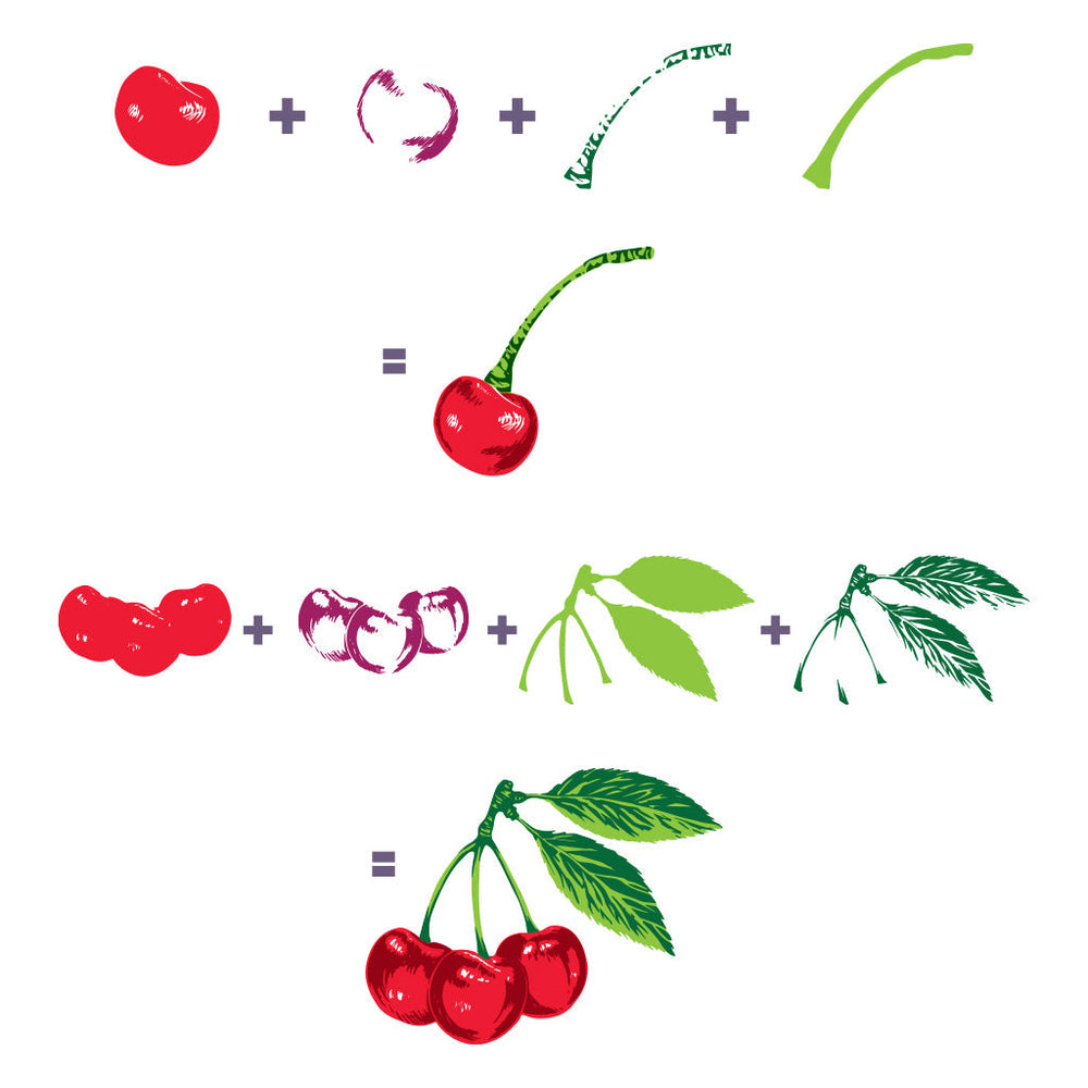 Hero Arts Color Layering Cherries Stamps & Dies Bundle