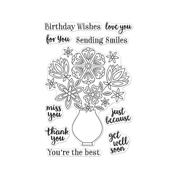 Hero Arts Flowers in Vase Clear Stamps