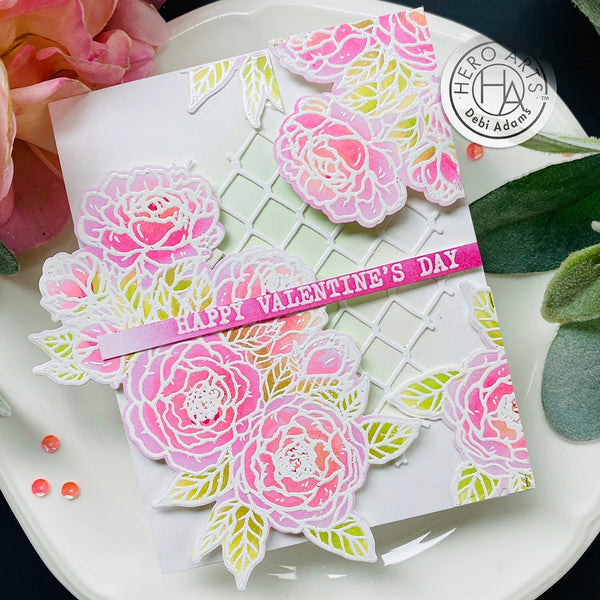 Hero Arts Color Layering Peonies Bunch Stencil