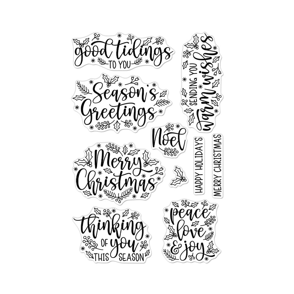 Hero Arts Holiday Foliage Messages Clear Stamps