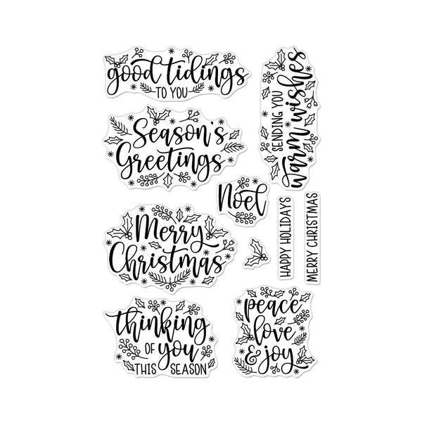 Hero Arts Holiday Foliage Messages Clear Stamps