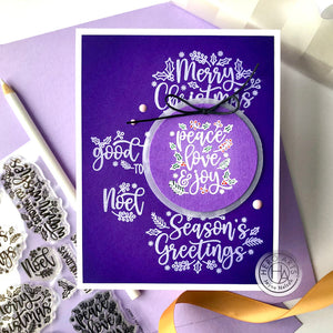 Hero Arts Holiday Foliage Messages Clear Stamps