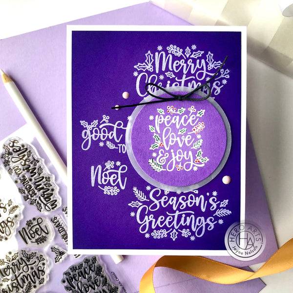 Hero Arts Holiday Foliage Messages Clear Stamps