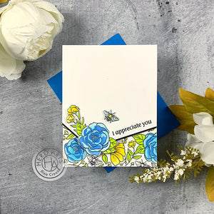 Hero Arts Flowers & Bees Bold Prints Cling Rubber Stamp