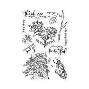 Hero Arts Monarch & Milkweed Clear Stamps