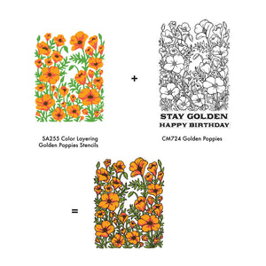 Hero Arts Golden Poppies Clear Stamps