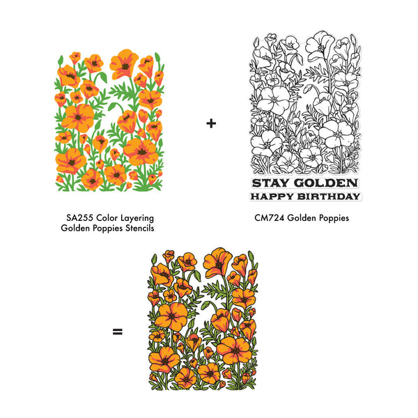 Hero Arts Golden Poppies Clear Stamps