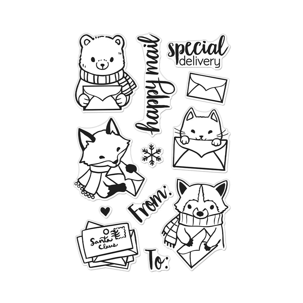 Hero Arts Winter Mail Critters Clear Stamps