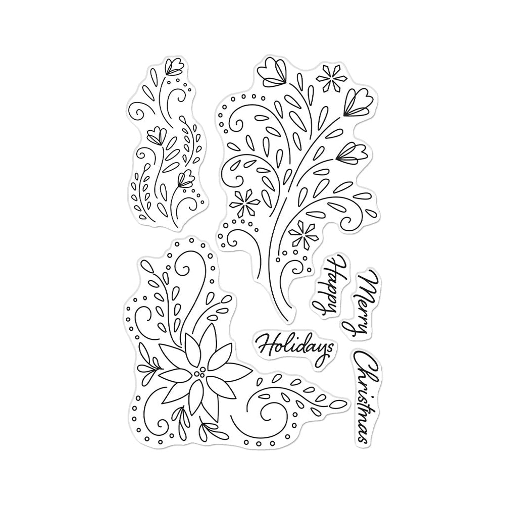 Hero Arts Holiday Flourishes Clear Stamps