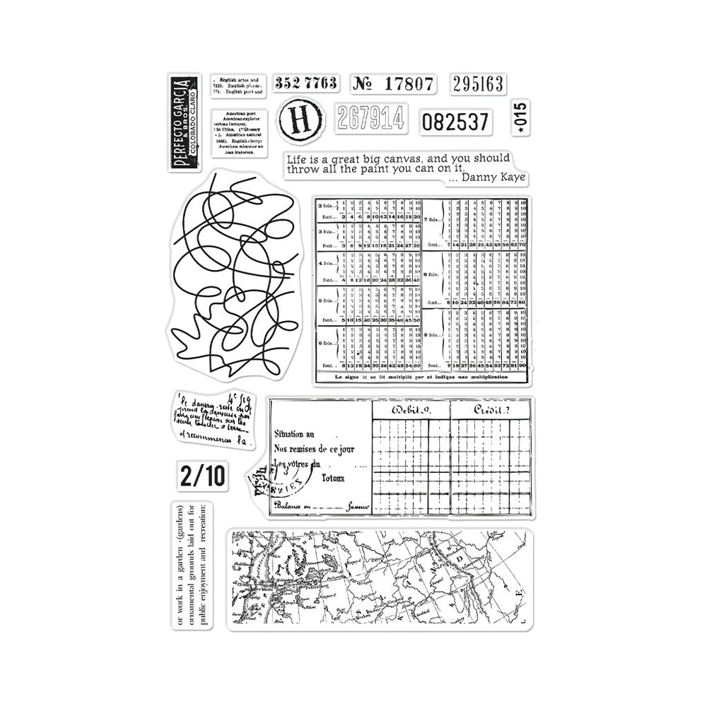 Hero Arts Vintage Map and Ledger Clear Stamps