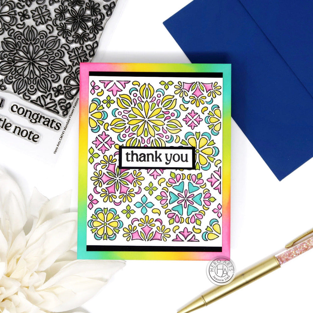 Hero Arts Mandala Flower Pattern Clear Stamps