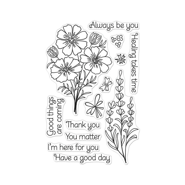 Hero Arts Cosmos and Lavender Clear Stamps