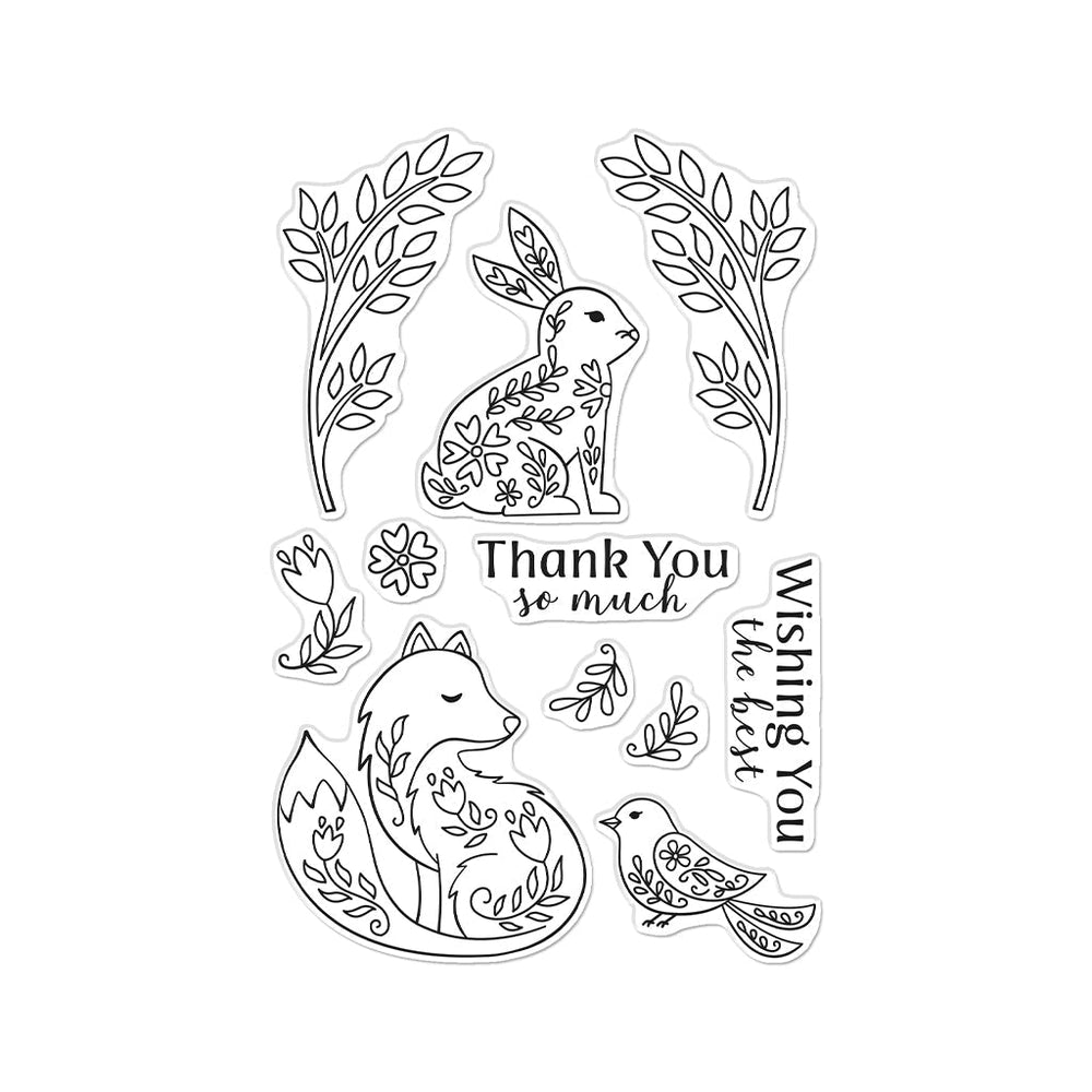 Hero Arts Folk Animals Clear Stamps