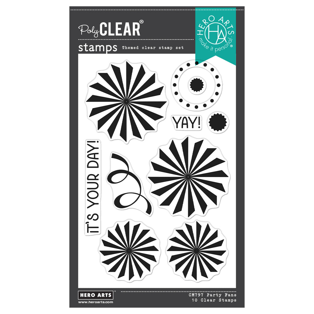 Hero Arts Party Fans Stamp Set