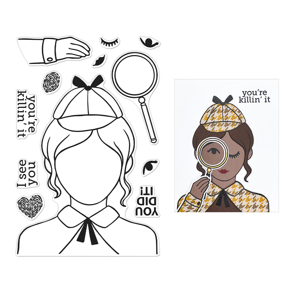 Hero Arts Miss Detective Stamp Set from the Case Closed Collection