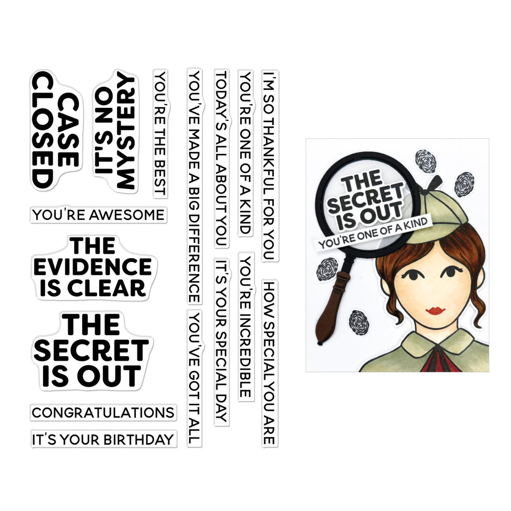 Hero Arts It’s No Mystery Stamp Set from the Case Closed Collection