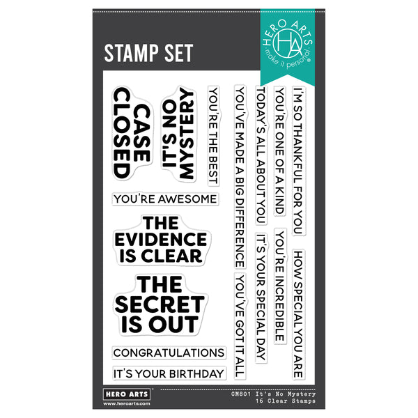 Hero Arts It’s No Mystery Stamp Set from the Case Closed Collection