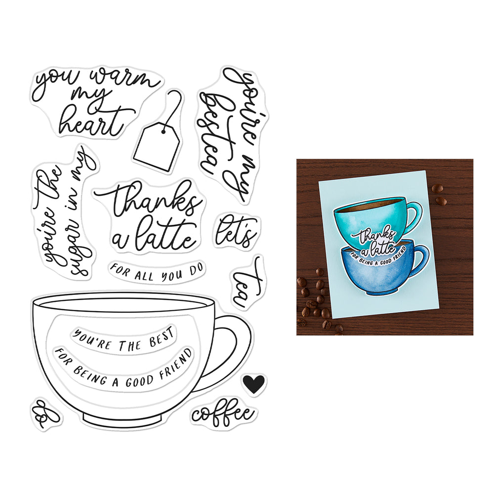 Hero Arts Coffee or Tea Clear Stamp Set