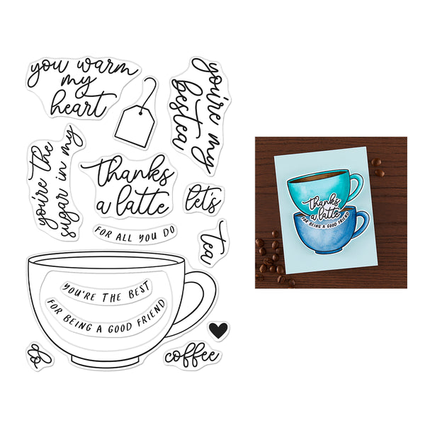 Hero Arts Coffee or Tea Clear Stamp Set